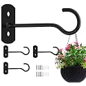 6in Hanging Plant Hooks 4Pack Ceiling Hooks for Plants, Indoor & Outdoor Decoration, Black