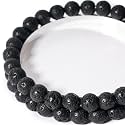 Natural Black Lava Stone Round Beads 6mm 60Pcs for DIY Jewelry Making