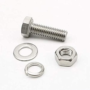 sylix m6 x 25mm stainless steel hex head bolt with nut amp washer set  rust-proof precision threaded heavy-duty fasteners for diy automotive industrial use 100 pcs