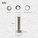 SYLIX M6 x 30mm Stainless Steel Hex Head Bolt with Nut &amp; Washer Set | Rust-Proof, Precision Threaded, Heavy-Duty Fasteners for DIY, Automotive, Industrial Use (50 PCS)