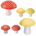 6Pack Mushroom Paper Lanterns, Cynzia Large Paper Lanterns Wonderland Forest Jungle Theme Hanging Ornament, 3D Mushroom Decor Foldable Paper Lantern for Garden, Christmas, Party, Nursery
