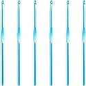 6Pcs 5mm Aluminum Crochet Hook Knitting Needles US Size H (Size 8) for DIY Yarn Craft,Nice Gift for Women Adults Kids Children Beginners (Blue)
