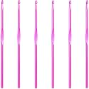 6Pcs 4.5mm Aluminum Crochet Hook Knitting Needles US Size 7 for DIY Yarn Craft,Nice Gift for Women Adults Kids Children Beginners (Purple)