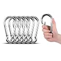 6pcs 7.00 inch Large 304 Stainless Steel Carabiner Clip Hooks Spring Snap