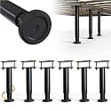 6Pcs Bed Frame Support Leg, Adjustable Height 5.8"-9", Extra Sturdy Steel Bed Frame Support Legs with Wider Rubber Base, More Stable/Quieter, Bed Slat Reinforcement Kit for King/Queen Bed