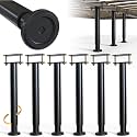 6Pcs Bed Frame Support Leg, Adjustable 14" to 23.6", Increase Under-Bed Storage Space, Extra Sturdy Steel Bed Risers with Wider Rubber Base, More Stable