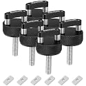 6PCS Black Hard Top Quick Removal Fastener Thumb Screws with Nut Plates Compatible with 2007-2022 Jeep Wrangler JK/JKU/JL/JLU Gladiator JT