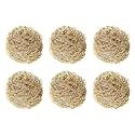 6PCS Brass Kitchen Cleaner, Scrubbing Scour Copper Scrubber Non Scratch Dishes Scrubber Kitchen Steel Wool Easy Scouring Scrubbing Brush Pot Pan Oven Washing Ball Golden Copper Scrubbers