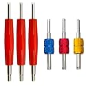 6Pcs A/C Valve Core Removal Tool Set, R134a R22 R12 HVAC Double Heads A/C Systems Schrader Valve Stem Core Remover Tools,Air Conditioning Valve Core Remover Schrader Valve Tool