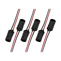 6PCS Car T10 Socket Pre-Wired Connector for Light Bulb, 194 W5W Round Female Socket Pre-Wired Harness Plug Adapter, T10 Extension Harness Plug Replacement, Universal for Vehicles