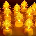 6PCS Christmas Tree Tea Lights Candles Battery Operated for Party Decor