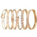 6PCS Gold Designer Classic Bangle Bracelet Set for Women
