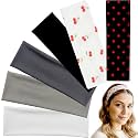 6PCS Headbands for Women, Wide Non Slip Stretch Head Bands, Cherry Print Hair Accessories for Women, Soft Fabric Headwraps, Workout Running Yoga Headbands, Fashion Hair Bands for Daily Wear, Spa Makeu