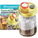6Pcs Liquid Culture Lid Grain Spawn Cultivation Mason Jar Lid with 0.22um PTFE Syringe Filter & 20mm Self Healing Injection Ports For Mushroom Growing Mycology (Rejular Mouth (Golden))