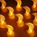 6PCS LED Moon Tea Lights Candles Battery Operated for Party Home Decor