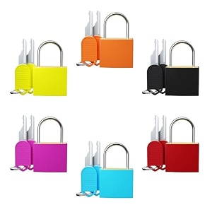 6pcs multicolor abs plastic amp copper small locks with keys - keyed padlocks for luggage backpacks gym lockers jewelry boxes