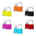 6Pcs Multicolor ABS Plastic &amp; Copper Small Locks with Keys - Keyed Padlocks for Luggage, Backpacks, Gym Lockers, Jewelry Boxes