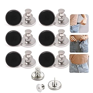 6pcs perfect fit instant button instant buttons jean replacement buttons removable button no sew buttons to extend or reduce an inch to any pants waist in seconds