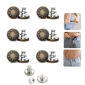 gold xiong padishah 6pcs perfect fit instant button instant buttons jean replacement buttons - metal no sew extendreduce pants waist size in seconds
