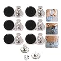 6PCS Perfect Fit Instant Button, Instant Buttons, Jean Replacement Buttons Removable Button No Sew Buttons to Extend or Reduce an Inch to Any Pants Waist in Seconds!