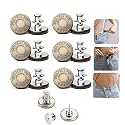 GOLD XIONG PADISHAH 6PCS Perfect Fit Instant Button, Instant Buttons, Jean Replacement Buttons - Metal, No Sew, Extend/Reduce Pants Waist Size in Seconds!