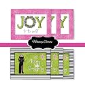 6PCS Pink and Green Happy Holiday Cards with Envelopes - Sorority Inspired Christmas Cards for Friends and Family - Holiday Greeting Cards and New Year Cards - 4.25” x 5.50” Folded