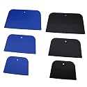 6PCS Plastic Body Filler Spreaders Auto Spreader Automotive Body Filler for Applying Fillers, Putties, Glazes, Caulks and Paint - 4, 5, 6 inches (Black, Blue)