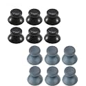 6PCS Plastic Thumb Stick Joystick Caps Grips Covers Thumbsticks Replacement for Xbox 360 Controller Accessories (Gray)