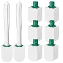 6pcs Pumice Stone for Toilet Bowl Cleaning with 2pcs Long Handle Toilet Brush,Cleaning Block Pumice Stone for Cleaning Toilet, Bathtubs, Kitchen Sink, Grill,Tile (White)