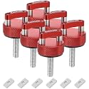 6PCS Red Hard Top Quick Removal Fastener Thumb Screws with Nut Plates Compatible with 2007-2022 Jeep Wrangler JK/JKU/JL/JLU Gladiator JT