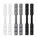 6PCS Silicone Mask Extender Strap: Extended Mask Holders to Protect Ears, Ear Savers for Masks, Face Mask Holder with Adjustable Gripper, Anti-Tighting Mask Straps for Back of Head, 2pcs of each color