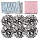 6pcs Stainless Steel Scrubber 2pcs Heavy Duty Scrub Sponges 1pcs Dish Clean Towel for Kitchens Bathroom and More