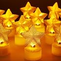 6PCS LED Star Tea Lights Candles Battery Operated for Party Home Decor
