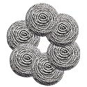 6Pcs Steel Wool Scrubbers - Flexible Scrubber Pads for Cleaning Dishes, Pots, Pans, Grills and Sinks