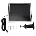 6W 5V Monocrystalline Silicon Solar Panel, Portable Solar Charger with IP65, Slim Design Solar Panel Charging Kit for Outdoor Activities, Includes Monitor Camera Bracket (Black)