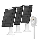 6W Solar Panel Charger Compatible with Arlo Ultra/Ultra 2/Pro 3/Pro 4/Pro 3 Floodlight Security Camera, Solar Panels Charging IP65 Weatherproof w/ 9.8ft Charging Cable Adjustable Wall Mount, 3 Pack