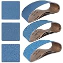 6x48 Inch Sanding Belts 9 Pcs 3 Grits Sizes (3 Each of 80/120/150 Grits) Heavy Duty Belt Sander Zirconia Belt Sander Paper for Wood, Metal, Stainless Steel, Cars, and Furniture