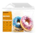 6x6 Clear Resealable Zip Bags, 500 Count, 2 Mil