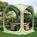 6x6FT Pop-Up Screen House Tent, Instant Portable Screen Room Canopy with Mesh Doors and Carry Bag for Patio, Backyard, Deck, Camping, and Outdoor Activities,Seafoam Green
