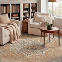 6x9 Terracotta Rust Earth Tone Vintage Boho Oriental Soft Washable Area Rug