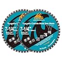 7-1/4" 48T Metal Circular Saw Blade - 2-Pack EXFEIN Tungsten Carbide Tipped Saw Blade Arbor 5/8" for Metal Sheet or Pipe, Angle Iron, Rebar, Ferrous Metals, Non-Ferrous Metals