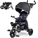 RIDYEE 8-in-1 Foldable Tricycle with Rubber Tires for Ages 1.5 to 5 Years