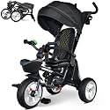 RIDYEE 8-in-1 Foldable Tricycle with Rubber Tires for Ages 1.5 to 5 Years