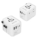 7 in 1 World International Travel Plug Adapter - Powerful GaN Tech 70W with 3X USB-C and 2 USB-A Ports Cruise Approved, Universal Travel Adapter 100V 250V A/C, EU US UK AUS Asia