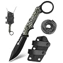 DRACHENADER Neck Knife with Sheath, G10 Handle, Fixed Blade