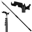 7-30 Ft Telescopic Extension Pole with Hook for Xmas Lights, Black