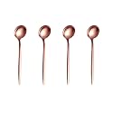 French Style Dessert Spoon 4-Piece | Stainless Steel Flatware Ice-Cream Spoons Set | Elegant Dishwasher-Safe Silverware Cutlery Set for Home, Restaurants &amp; Gifting (Rosegold)