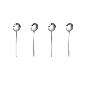 4-piece french style dessert spoon  stainless steel flatware ice-cream spoons set  elegant dishwasher-safe silverware cutlery set for home restaurants amp gifting sterling silver