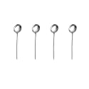 4-Piece French Style Dessert Spoon | Stainless Steel Flatware Ice-Cream Spoons Set | Elegant Dishwasher-Safe Silverware Cutlery Set for Home, Restaurants & Gifting (Sterling Silver)