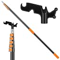 7-36 Ft Telescopic Extension Pole with Hook for Xmas Lights, Orange